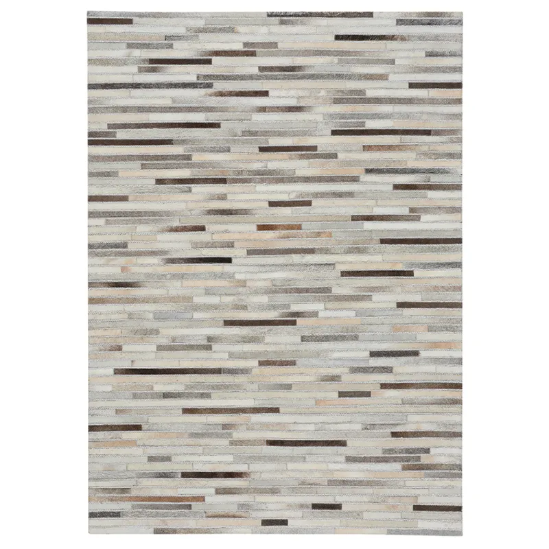 Laramie-Braided Stripe Grey Multi Rectangle Rug - 8\' x 10\'