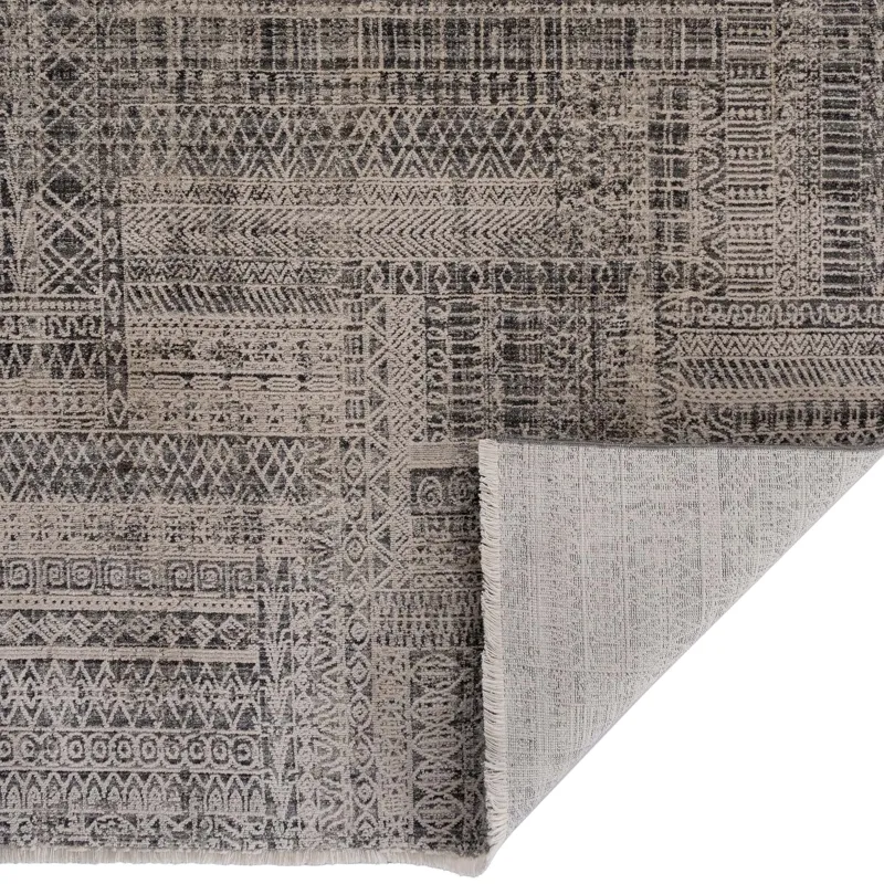 Zenith-Lineal Oyster Rectangle Rug - 2\'7\" x 10\'7\"