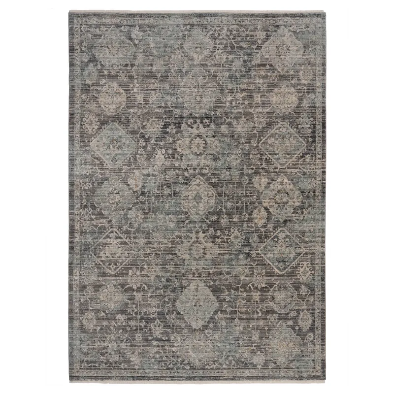 Zenith-Sarouk Slate Rectangle Rug - 5\'3\" x 7\'10\"