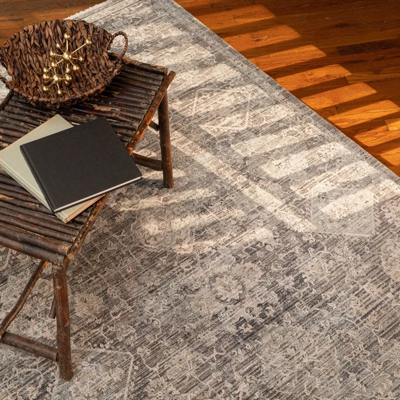 Zenith-Sarouk Slate Rectangle Rug - 5\'3\" x 7\'10\"