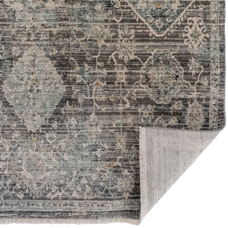 Zenith-Sarouk Slate Rectangle Rug - 5\'3\" x 7\'10\"