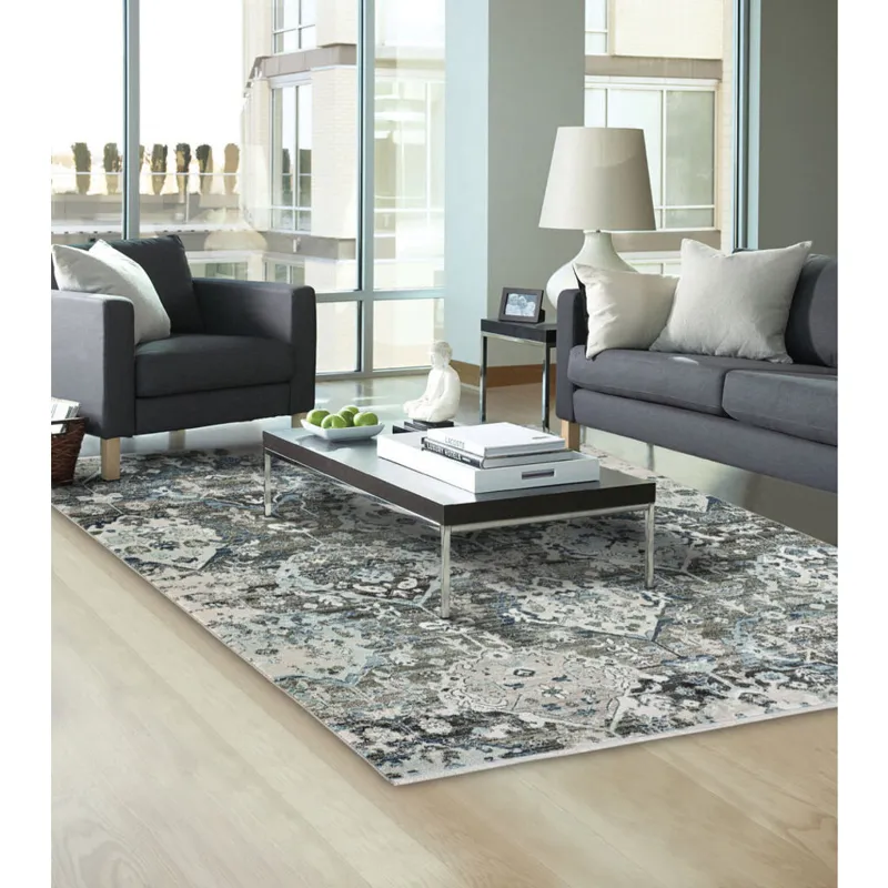 Landis-Isfahan Charcoal Runner Rug - 2'6" x 8'6"
