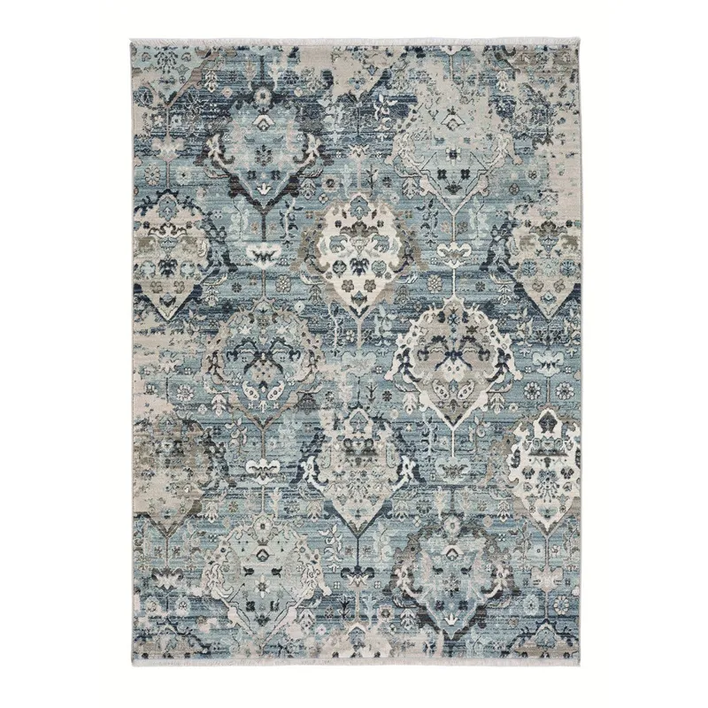 Landis-Isfahan Slate Blue Rectangle Rug - 5\'1\" x 7\'5\"