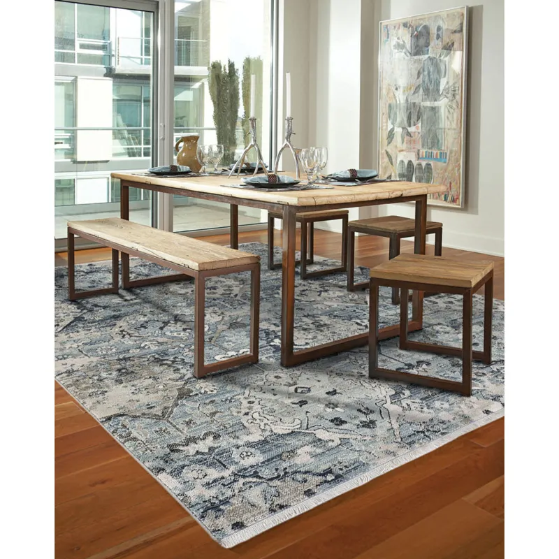 Landis-Isfahan Slate Blue Runner Rug - 2'6" x 8'6"