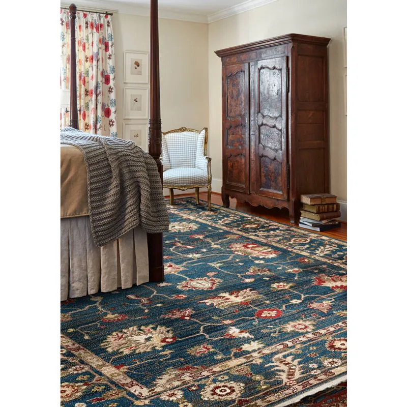 Landis-Keshan Cerulean Blue Rectangle Rug - 3'3" x 4'10"