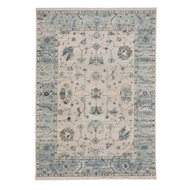 Landis-Ushak Ivory Blue Rectangle Rug - 8\' x 10\'