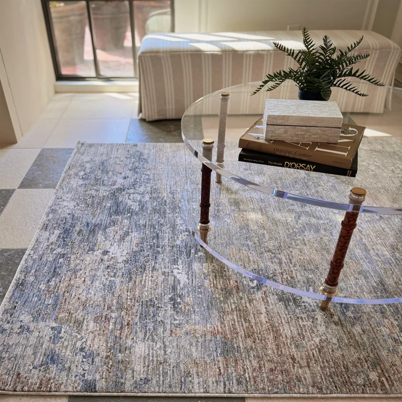 Galata-Abstract Slate Rectangle Rug - 5\'3\" x 7\'10\"