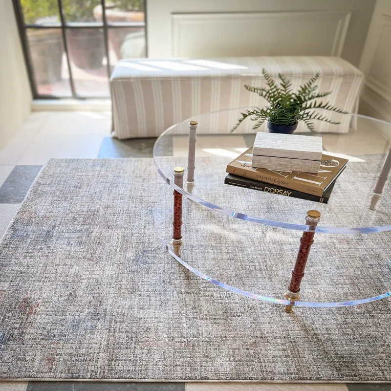 Galata-Abstract Sea Mist Rectangle Rug - 3\' x 9\'6\"