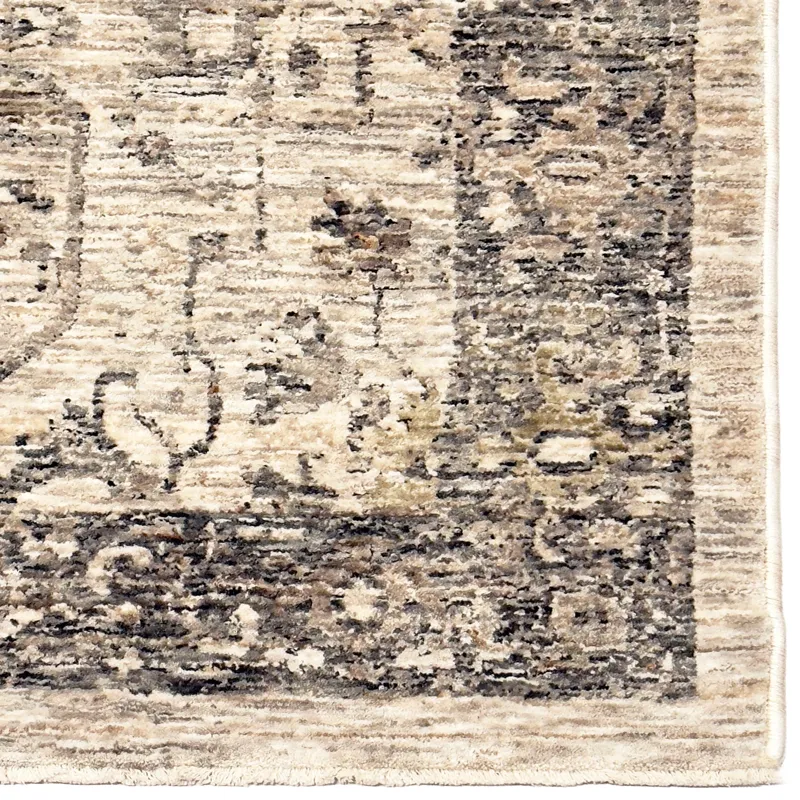 Galata-Heriz Limestone Rectangle Rug - 3\' x 9\'6\"