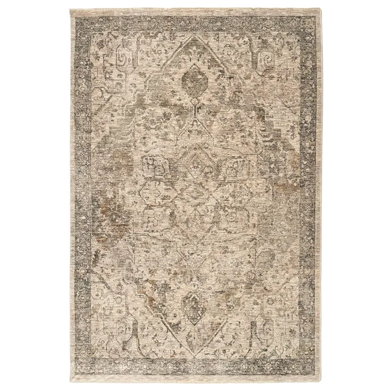 Galata-Heriz Limestone Rectangle Rug - 3\' x 9\'6\"