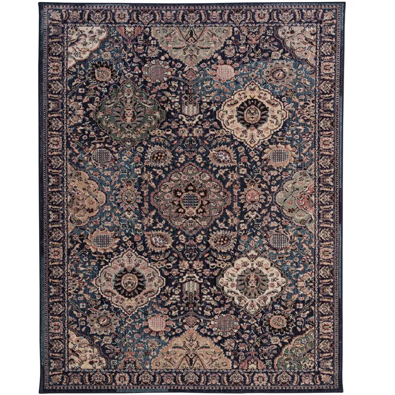 Bosphorus-Bahktiar Navy Rectangle Rug - 2\'1\" x 7\'10\"