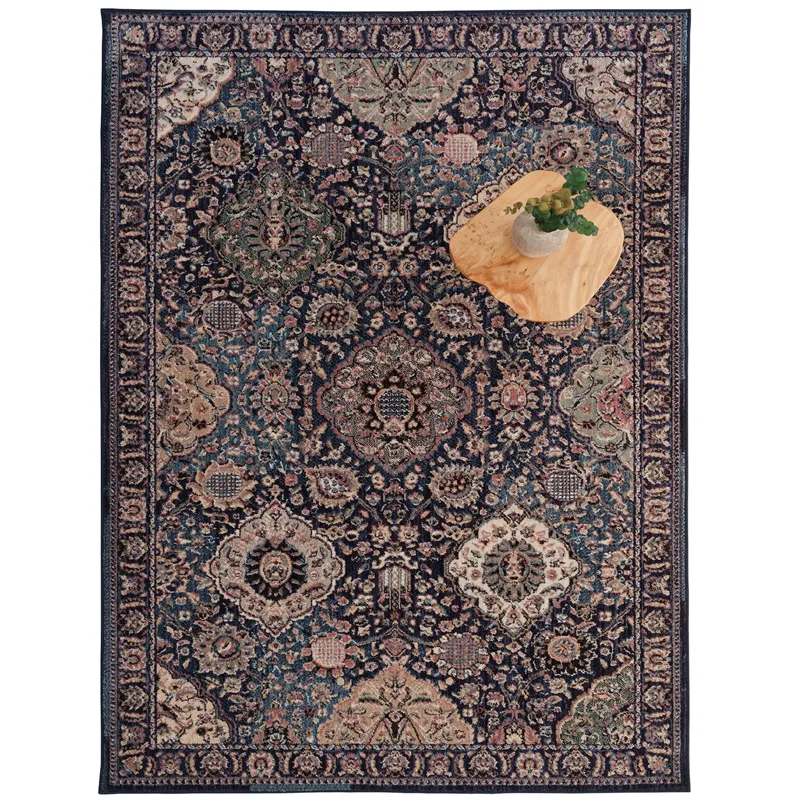 Bosphorus-Bahktiar Navy Rectangle Rug - 2\'1\" x 7\'10\"