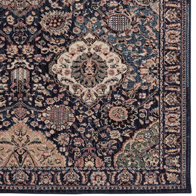 Bosphorus-Bahktiar Navy Rectangle Rug - 2\'1\" x 7\'10\"
