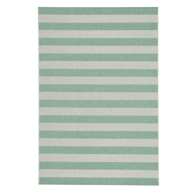 Finesse-Stripe Spa Blue Rectangle Rug - 5\'3\" x 7\'6\"