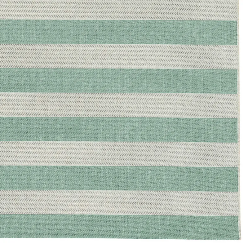 Finesse-Stripe Spa Blue Rectangle Rug - 5\'3\" x 7\'6\"