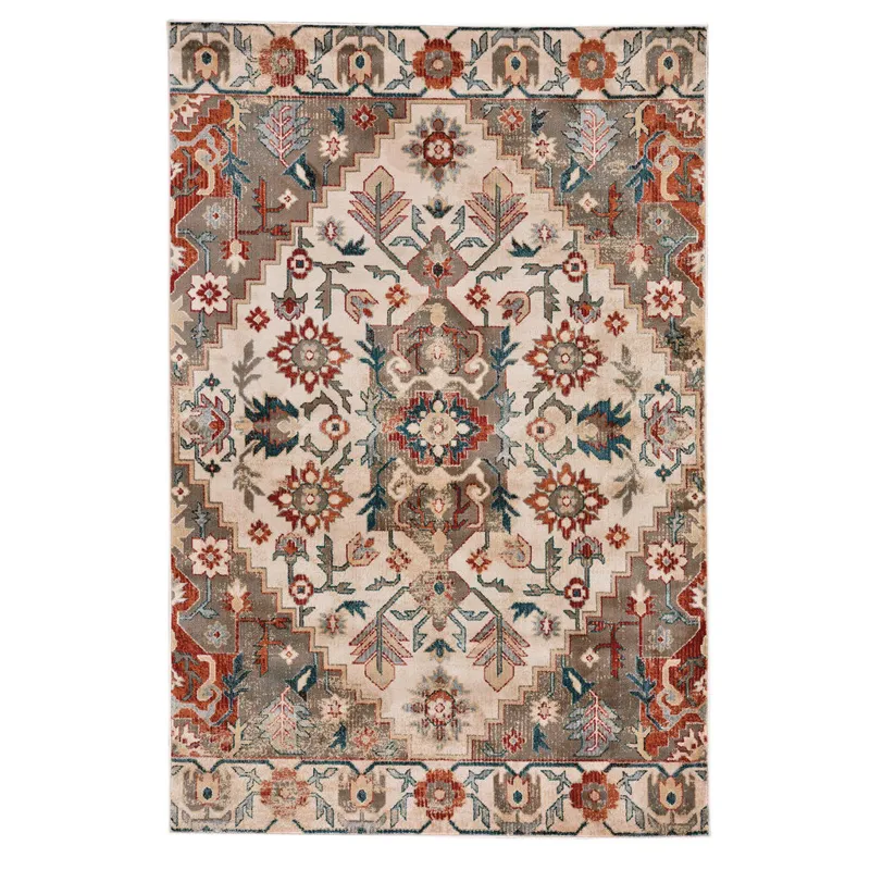 Taraji-Kazak Ivory Multi Rectangle Rug - 5\'3\" x 7\'8\"