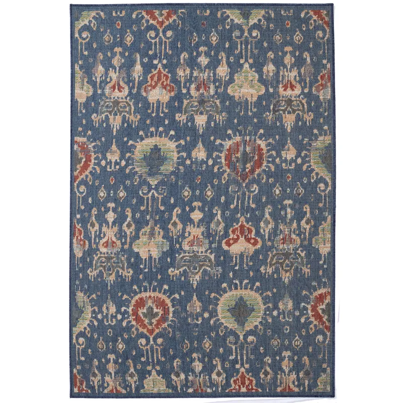 Captiva-Ikat Navy Rectangle Rug - 5\'3\" x 7\'6\"