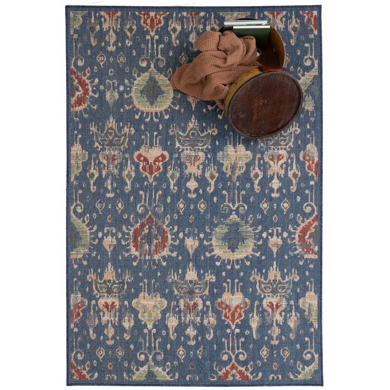 Captiva-Ikat Navy Rectangle Rug - 5\'3\" x 7\'6\"