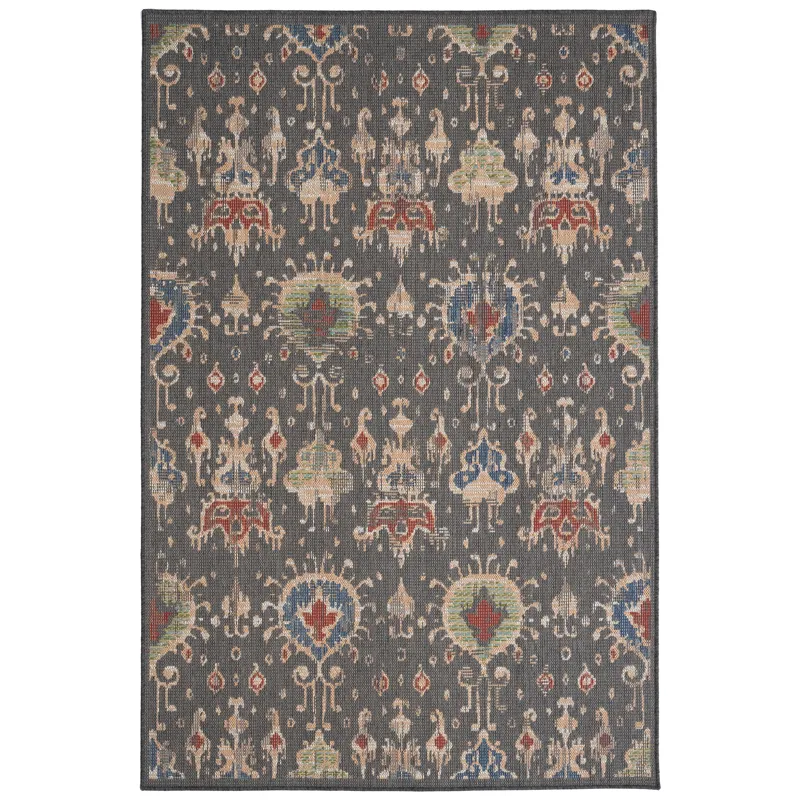 Captiva-Ikat Brown Rectangle Rug - 5\'3\" x 7\'6\"