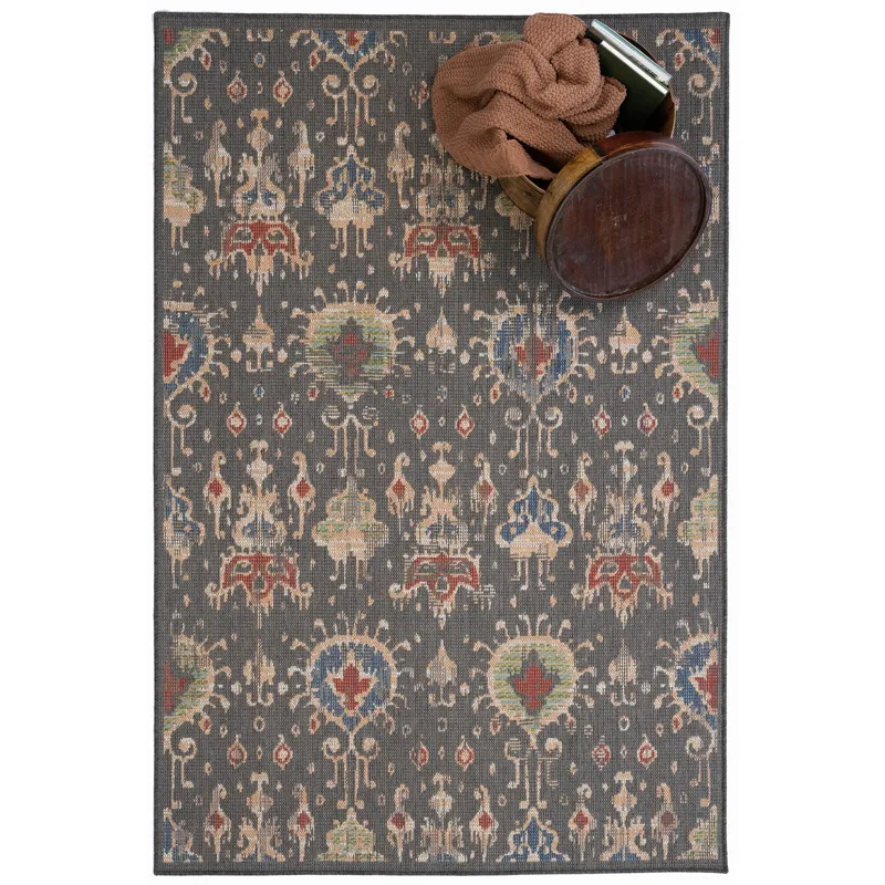 Captiva-Ikat Brown Rectangle Rug - 5\'3\" x 7\'6\"