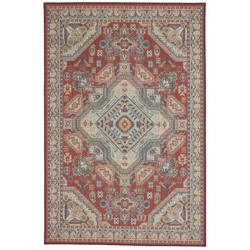 Captiva-Tabriz Red Rectangle Rug - 7\'10\" x 10\'10\"