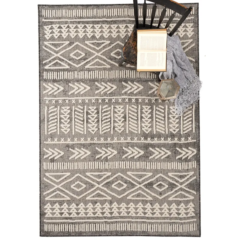 Retreat-Lodge Smoke Rectangle Rug - 5\'3\" x 7\'6\"
