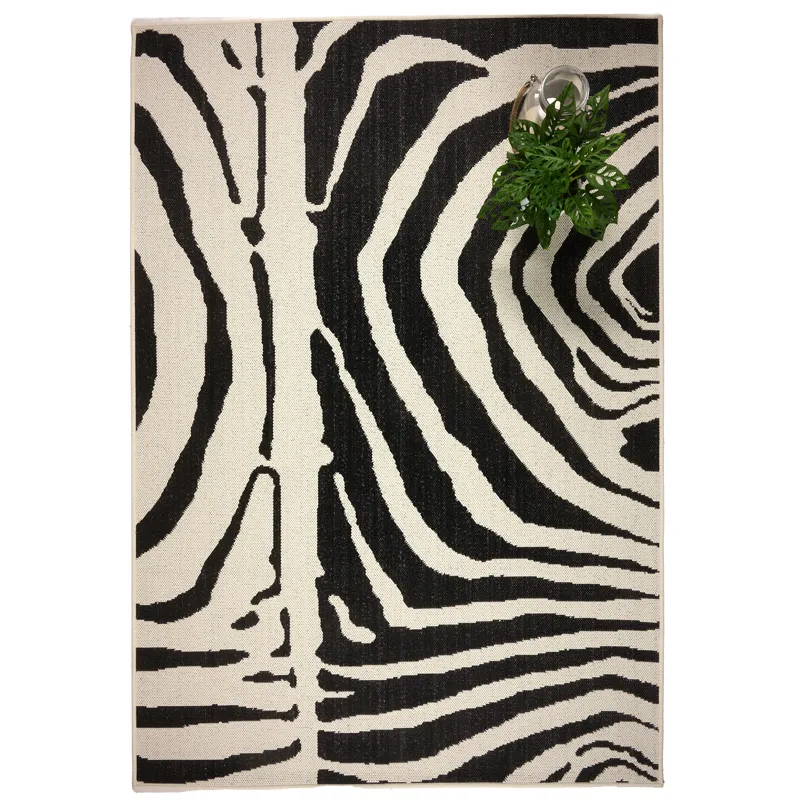 Cape Town Black Rectangle Rug - 5\'3\" x 7\'6\"