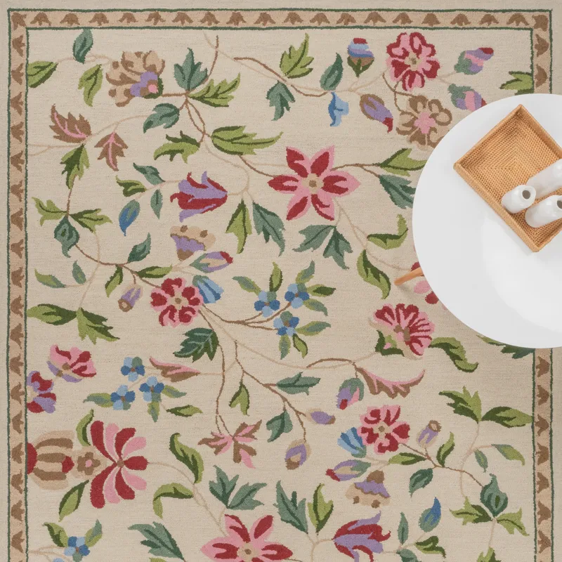 Jardin Rosa Rectangle Rug - 9\' x 12\'