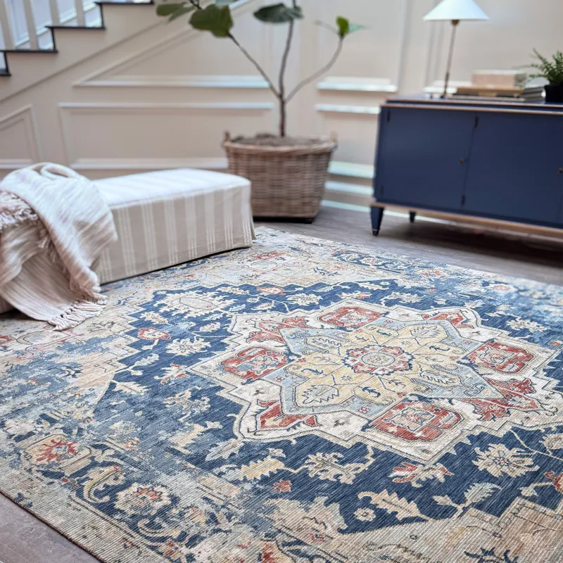 Manor Indigo Multi Rectangle Rug - 2\'6\" x 10\'6\"