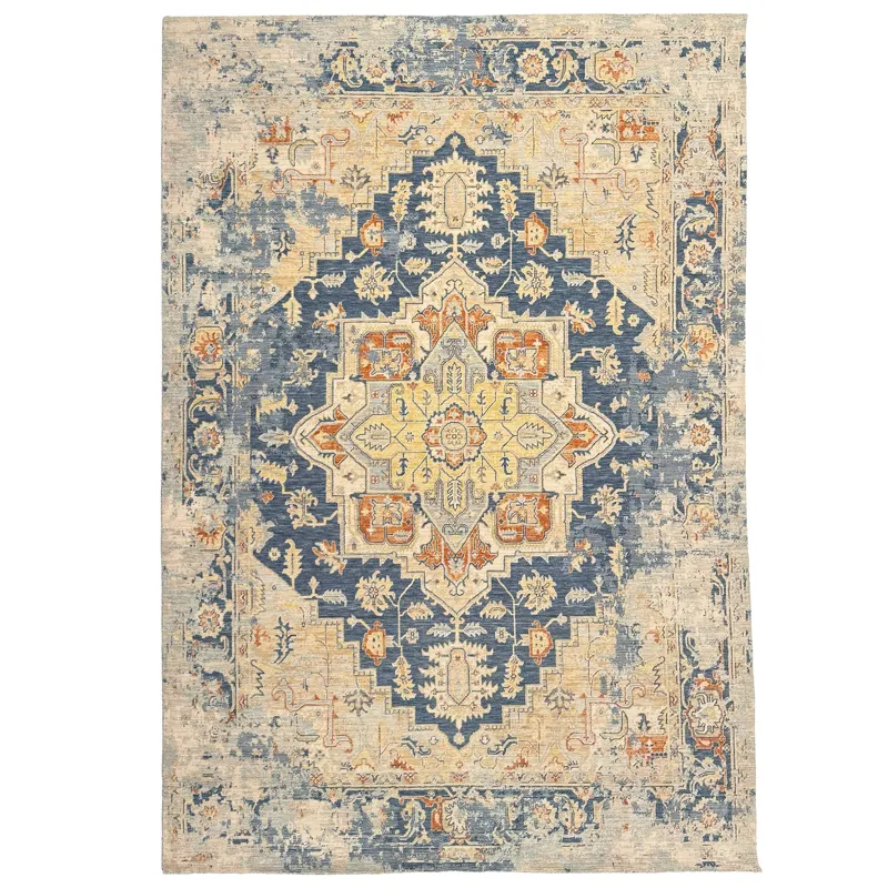 Manor Indigo Multi Rectangle Rug - 2\'6\" x 10\'6\"