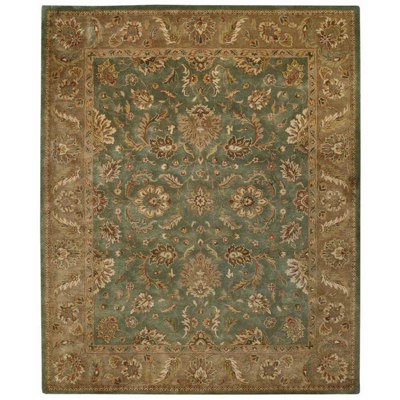 Velvet-Palmette Bluestone Rectangle Rug - 2\' x 3\'