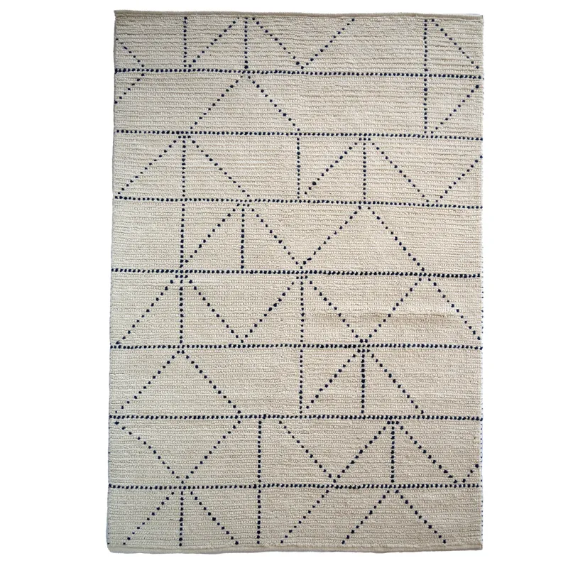 Geometrics Ivory Navy Rectangle Rug - 9\' x 12\'