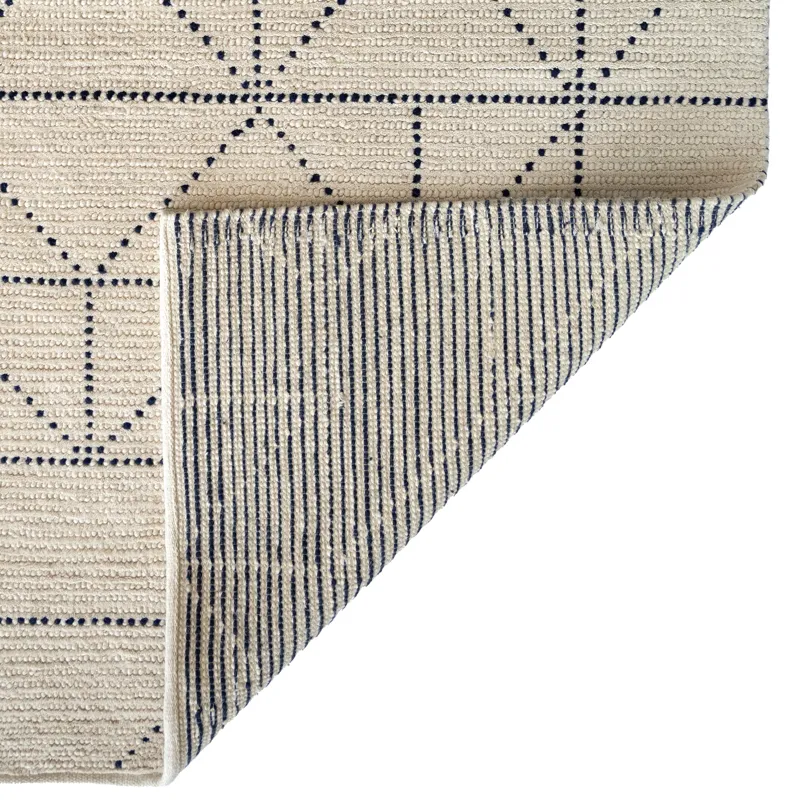 Geometrics Ivory Navy Rectangle Rug - 9\' x 12\'