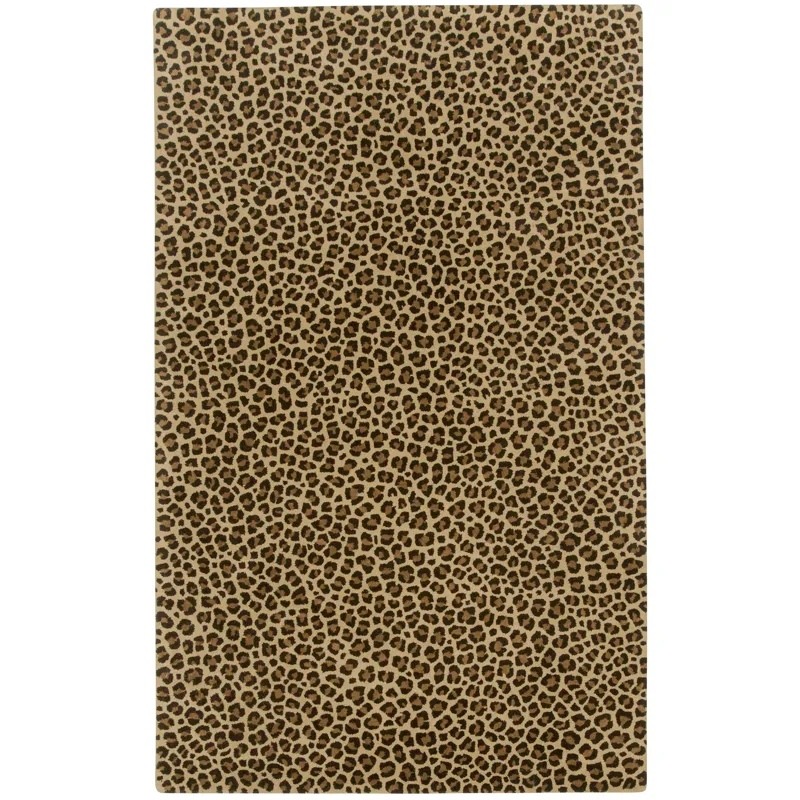 Safari-Leopard Brown Rectangle Rug - 9\' x 12\'