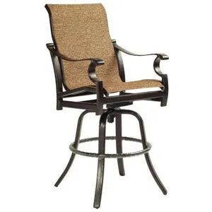 High Back Sling Swivel Bar Stool