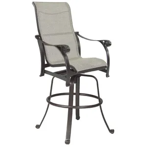 High Back Sling Swivel Bar Stool
