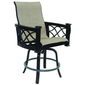 High Back Sling Swivel Counter Stool