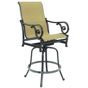 High Back Sling Swivel Bar Stool