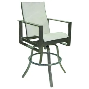 High Back Sling Swivel Bar Stool