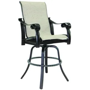 High Back Sling Swivel Bar Stool