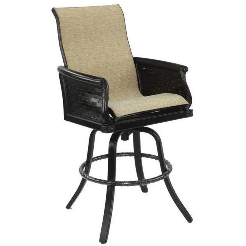 High Back Sling Swivel Bar Stool