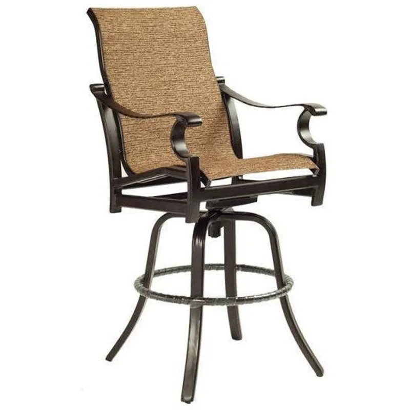 High Back Sling Swivel Bar Stool