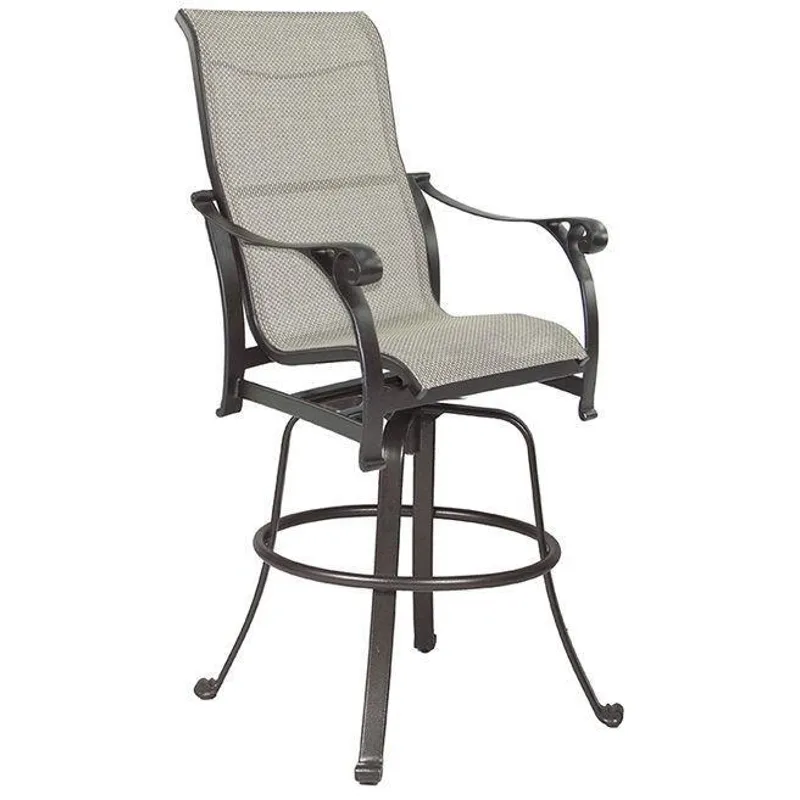 High Back Sling Swivel Bar Stool