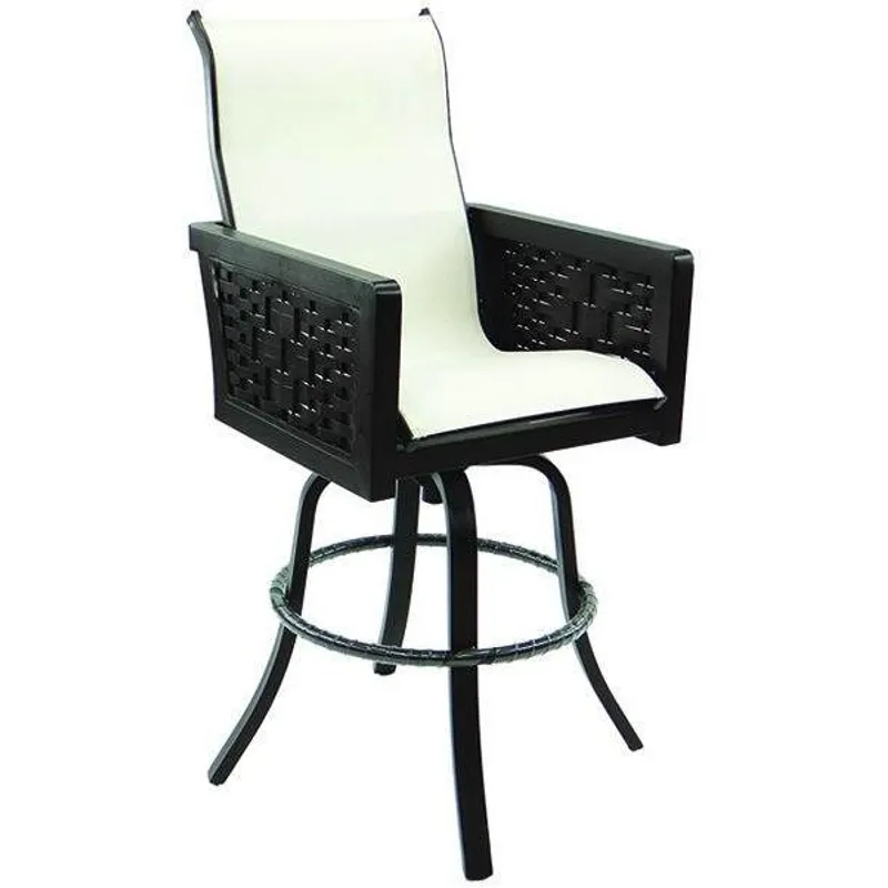 High Back Sling Swivel Bar Stool