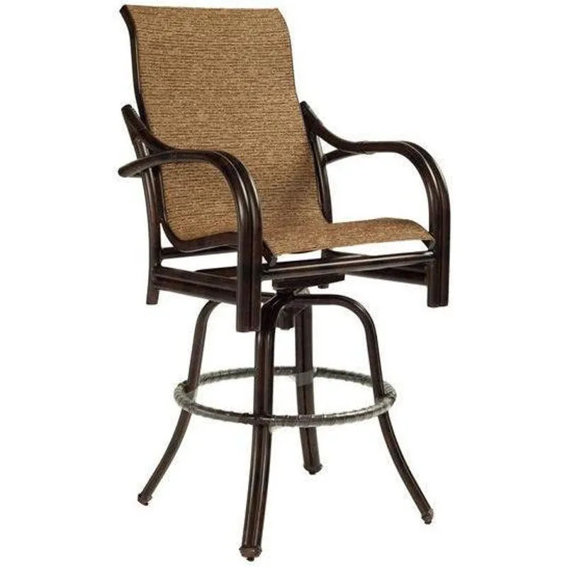 High Back Sling Swivel Bar Stool