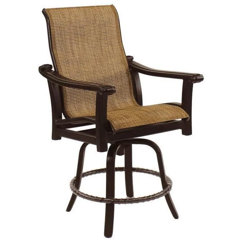 High Back Sling Swivel Counter Stool