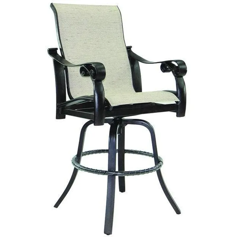 High Back Sling Swivel Bar Stool