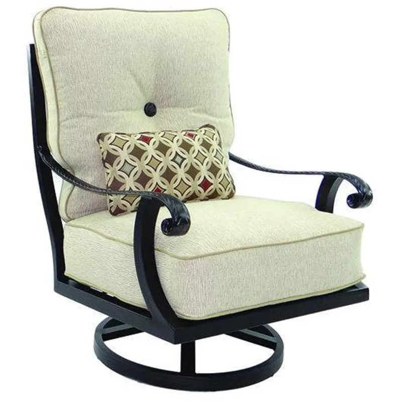 High Back Cushioned Lounge Swivel Rocker With/One Kidney Pillow