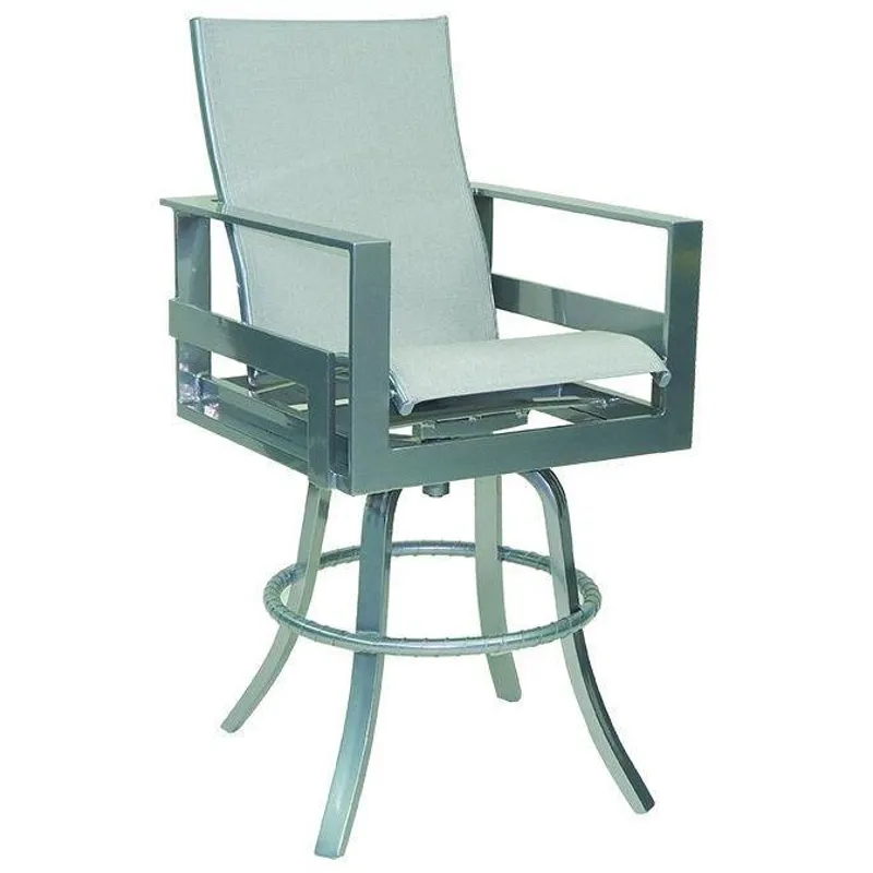 High Back Sling Swivel Bar Stool