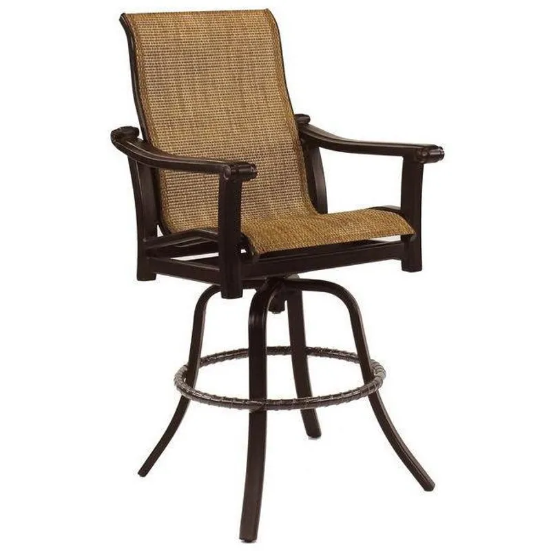 High Back Sling Swivel Bar Stool
